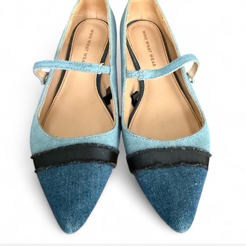 Who What Wear Blue and Black Flats